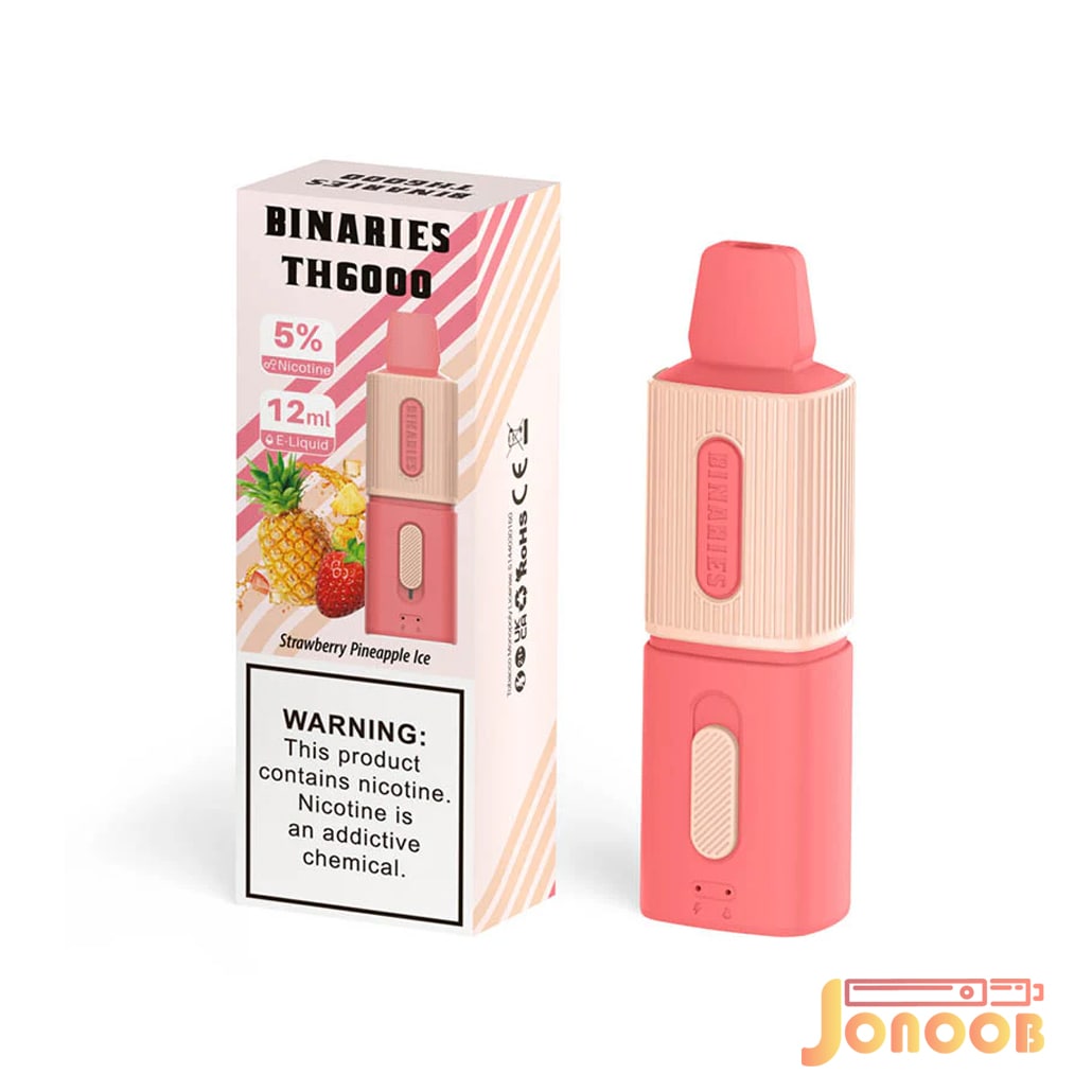 پاد یکبار مصرف توت فرنگی آناناس یخ 6000 پاف بیناریس پاد یکبار مصرف توت فرنگی آناناس یخ 6000 پاف بیناریس