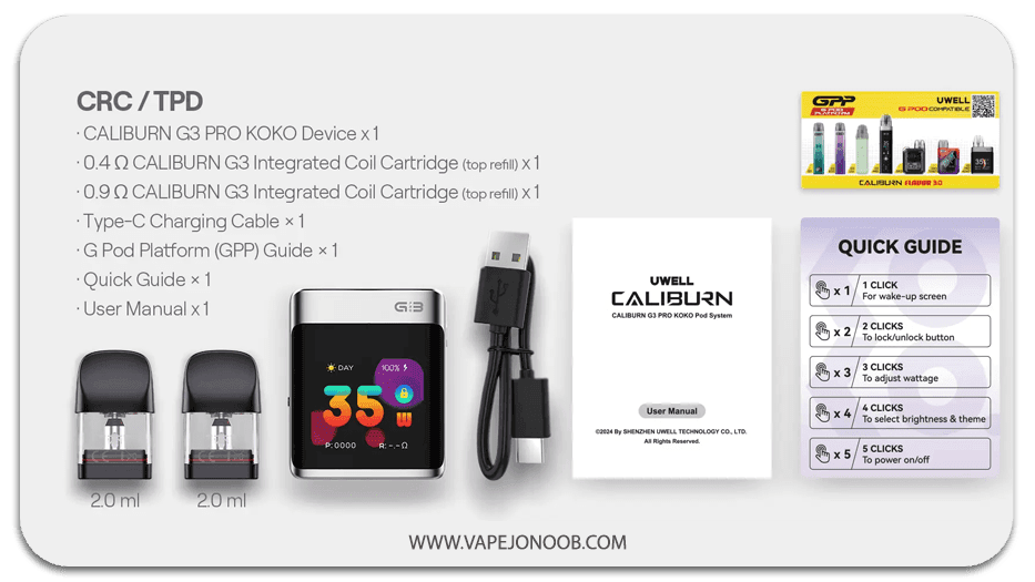 ویپ گردنی کالیبرن جی 3 پرو کوکو یوول