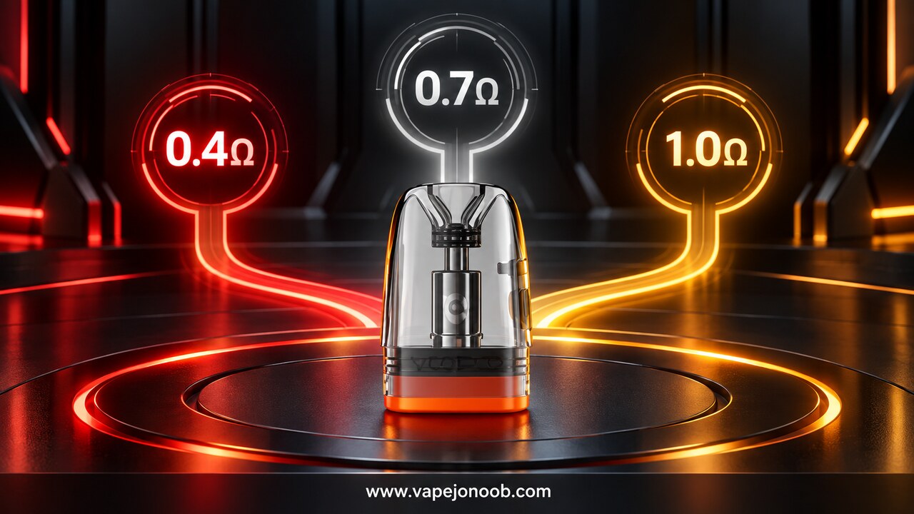 سه مقاومت 0.4، 0.7 و 1.0 اهم در کارتریج مولتی اهم ووپو