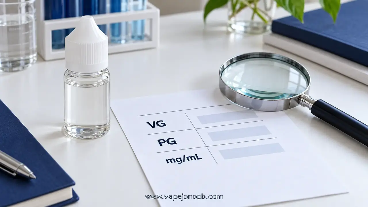 بررسی نوع نیکوتین و نسبت VG و PG روی برچسب مایع