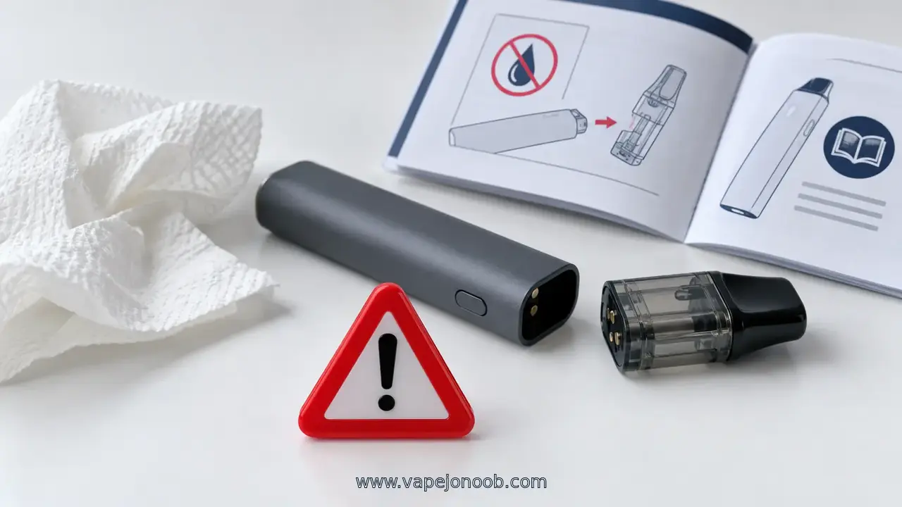 توقف استفاده و بررسی دستگاه در صورت نشتی یا مایع نامناسب